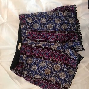 Cute Floral Pom Pom fringe Shorts